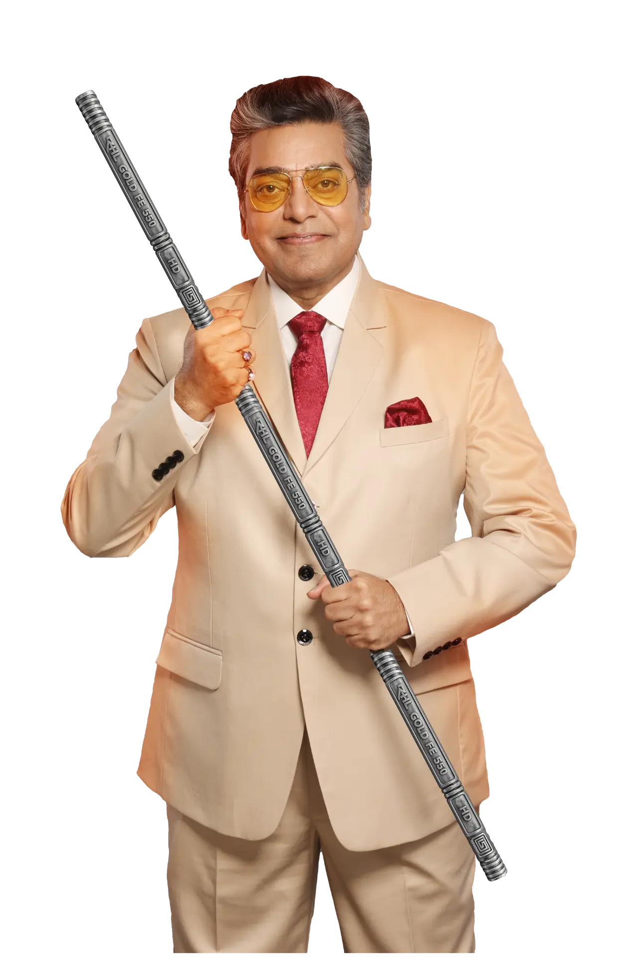 Ashutosh Rana holding RHL GOLD TMT bar