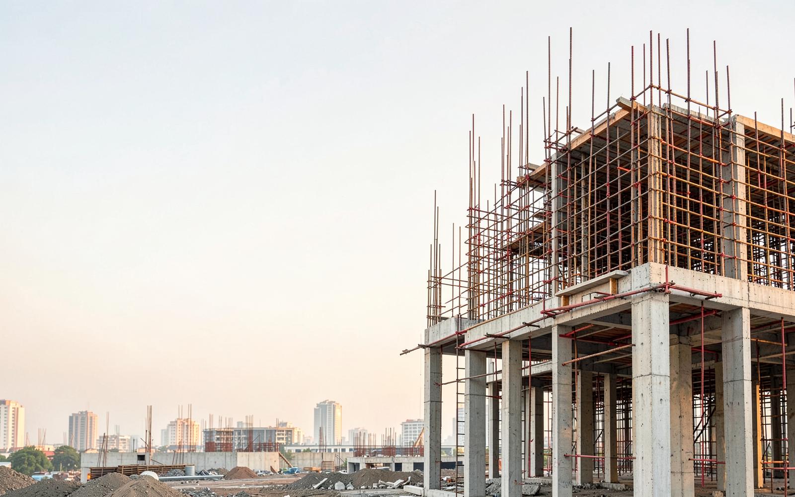 Reinforced concrete structure under construction
